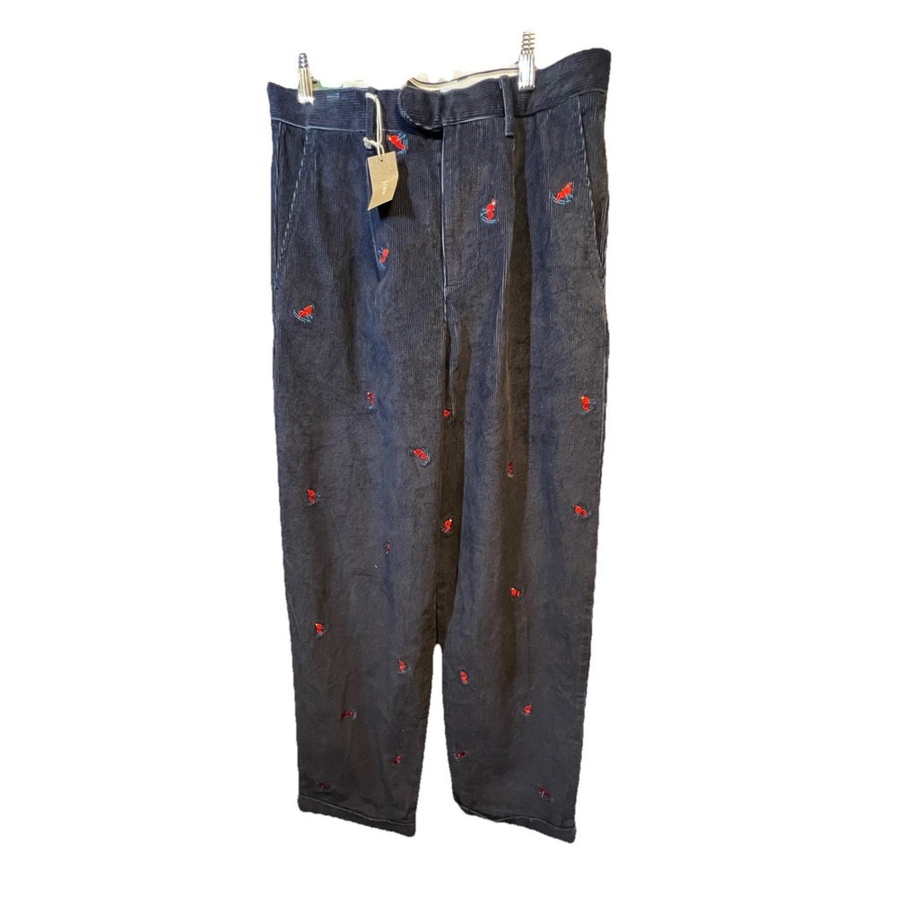 J. Crew Relaxed-fit‎ Pleated Corduroy Trouser w Retro Skier Embroidery Size 29